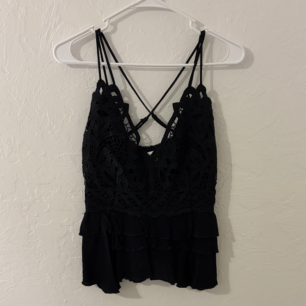 Elegant Black Lace Women’s Top